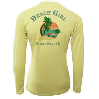 Siesta Key Beach Girl Women's Long Sleeve UPF 50+ Dry-Fit Shirt