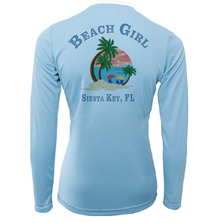 Siesta Key Beach Girl Women's Long Sleeve UPF 50+ Dry-Fit Shirt