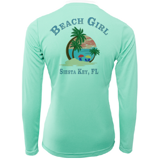 Siesta Key Beach Girl Women's Long Sleeve UPF 50+ Dry-Fit Shirt