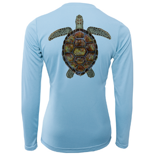 Siesta Key Realistic Turtle Women's Long Sleeve UPF 50+ Dry-Fit Shirt