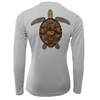 Siesta Key Realistic Turtle Women's Long Sleeve UPF 50+ Dry-Fit Shirt