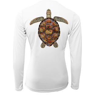 Siesta Key Realistic Turtle Women's Long Sleeve UPF 50+ Dry-Fit Shirt