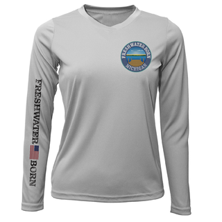 Michigan Freshwater Born "Surrender The Booty" Women's Long Sleeve UPF 50+ Dry-Fit Shirt