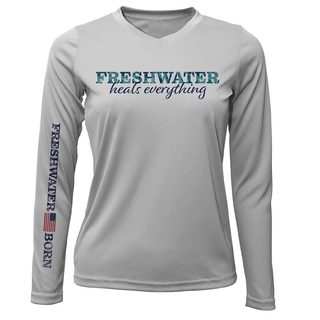 Michigan "Freshwater Heals Everything" Women's Long Sleeve UPF 50+ Dry-Fit Shirt