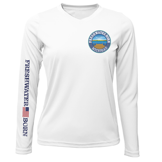 Michigan Freshwater Born Largemouth Bass Women's Long Sleeve UPF 50+ Dry-Fit Shirt