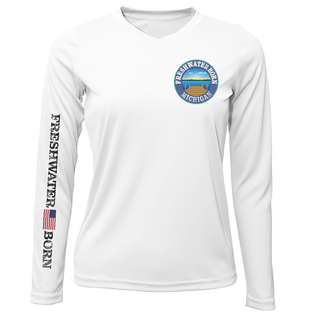 Michigan Freshwater Born "Surrender The Booty" Women's Long Sleeve UPF 50+ Dry-Fit Shirt