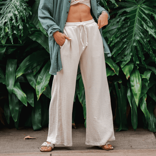 Cream Cotton Cabana Pants