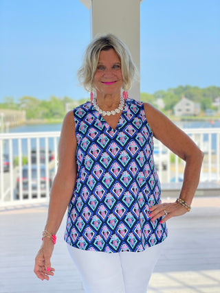 TAILORED PINEAPPLE VACA SLEEVELESS TOP