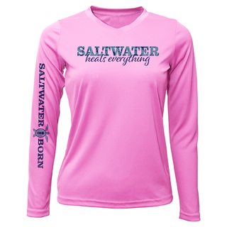 Key West, FL "Saltwater Heals Everything" Long Sleeve UPF 50+ Dry-Fit Shirt