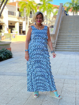 MELINA BLUE CHA CHA MAXI DRESS