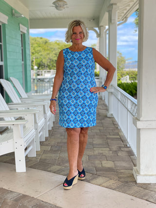 BAHAMA BLUE SHIFT DRESS