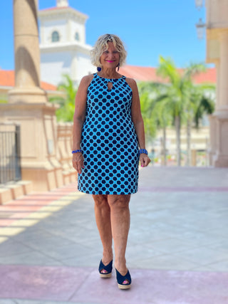 SEASIDE BLUE KEYHOLE DRESS