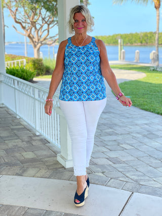 BAHAMA BLUE TURTLE HALTER TOP