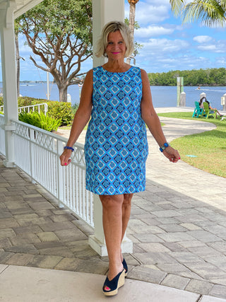 BAHAMA BLUE SHIFT DRESS