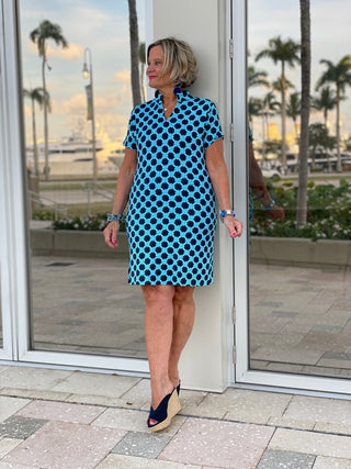 SEASIDE BLUE SHORT SLEEVE DRESS