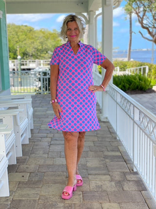 PINK SPADE SHORT SLEEVE DRESS