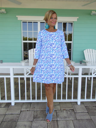 AQUA REEF SLEEVE DRESS