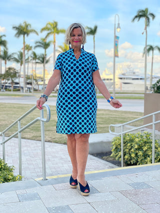 SEASIDE BLUE SHORT SLEEVE DRESS